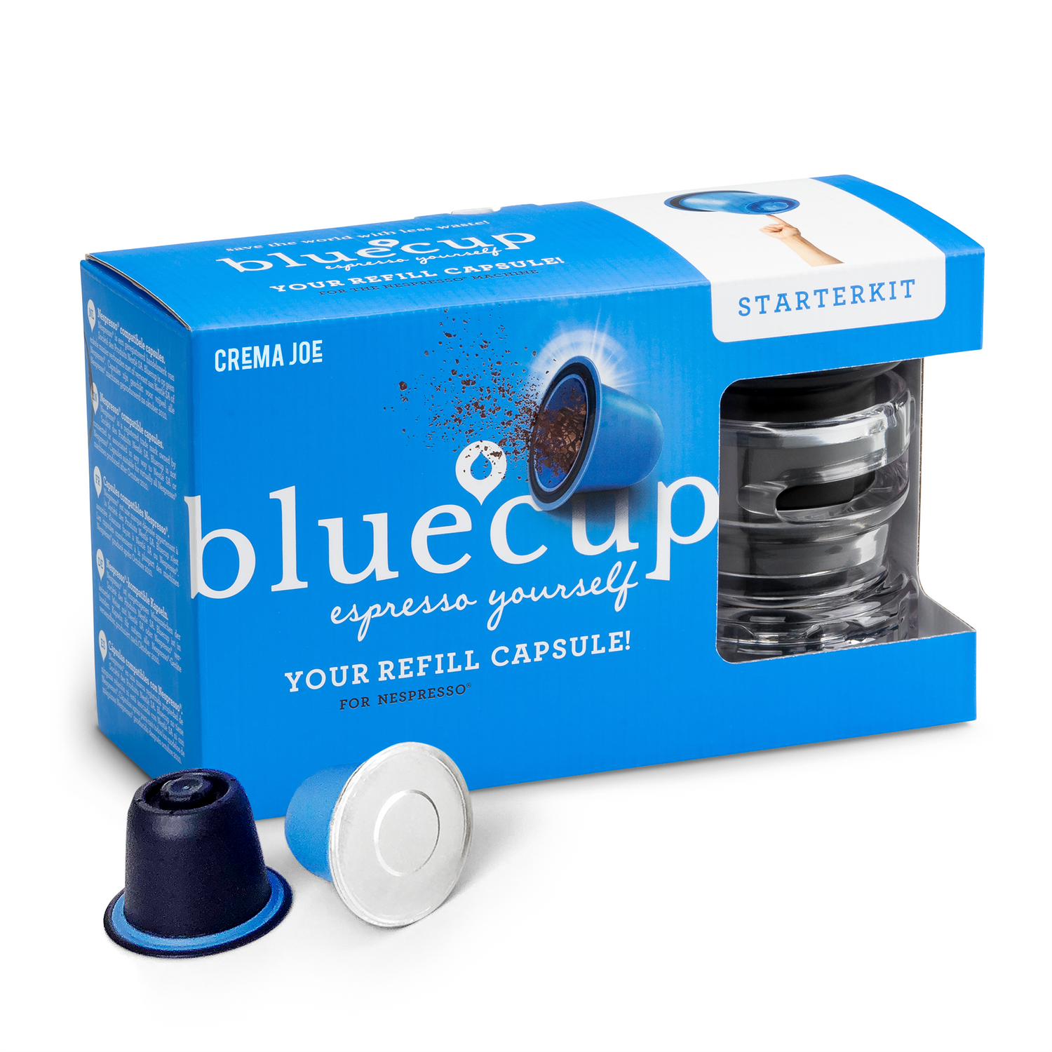Bluecup Reusable Coffee Pods & Lids