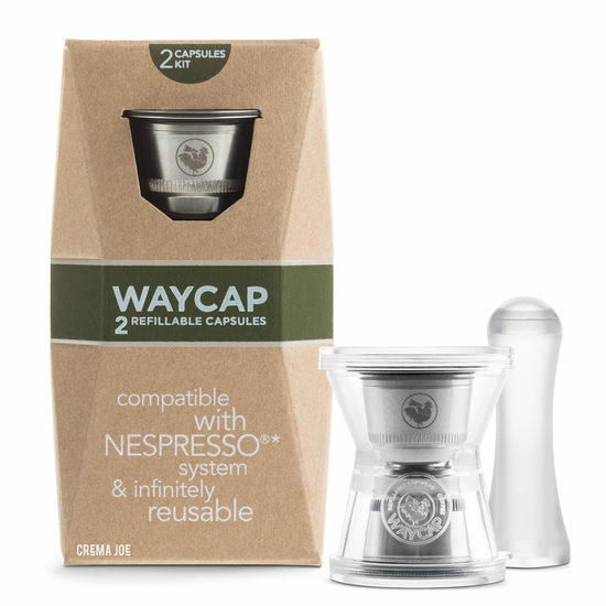Reusable / refillable WayCap coffee capsules compatible with Nespresso machine