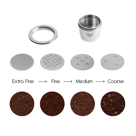 Waycap Reusable Coffee Pod for Nespresso® comes with four Stainless Steel Filter Options
